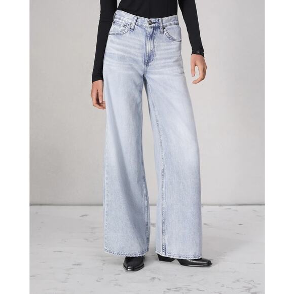 rag & bone Sofie Featherweight Wide Leg Jeans Kierra High Rise 24 NWT - Picture 2 of 8
